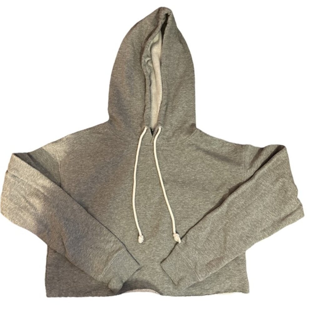 GRAY CROP HOODIE